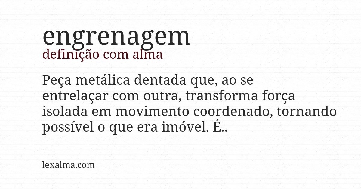 Definição com alma de engrenagem