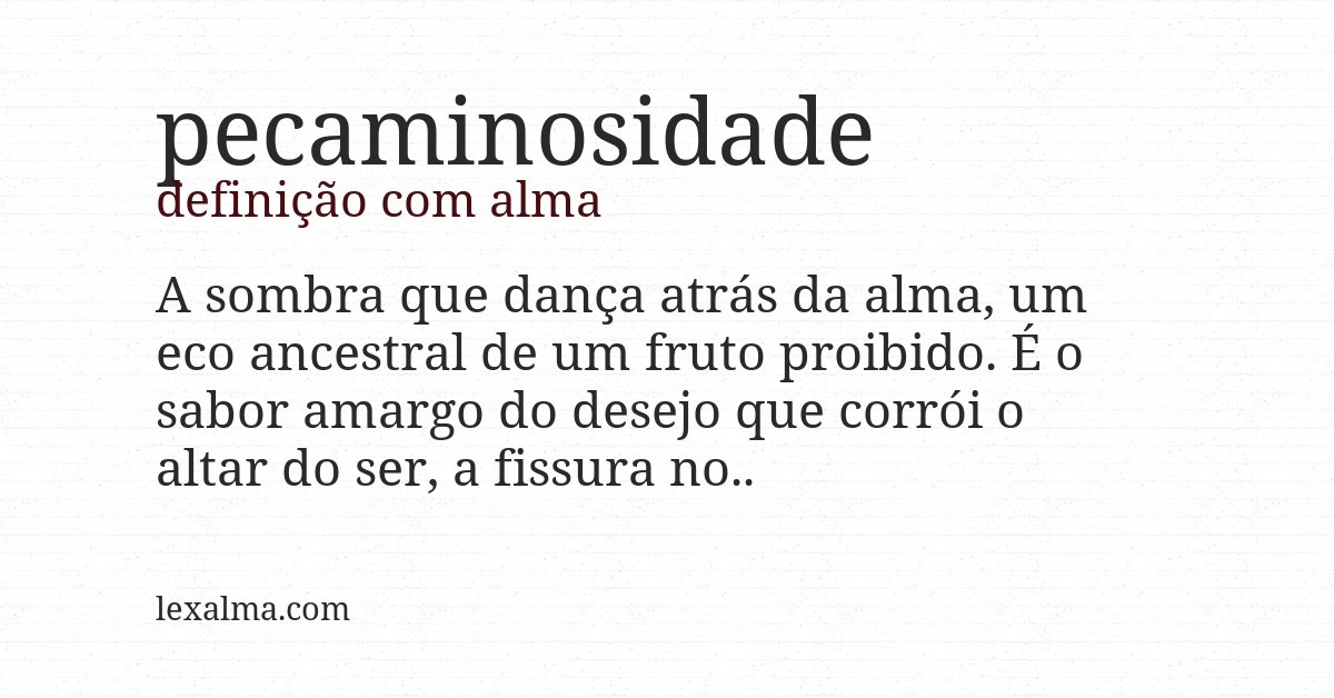 Definição com alma de pecaminosidade