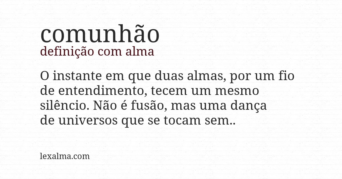Definição com alma de comunhão