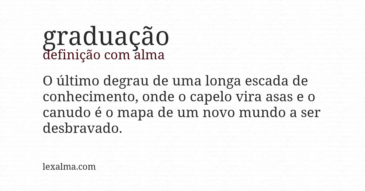 Definição com alma de graduação