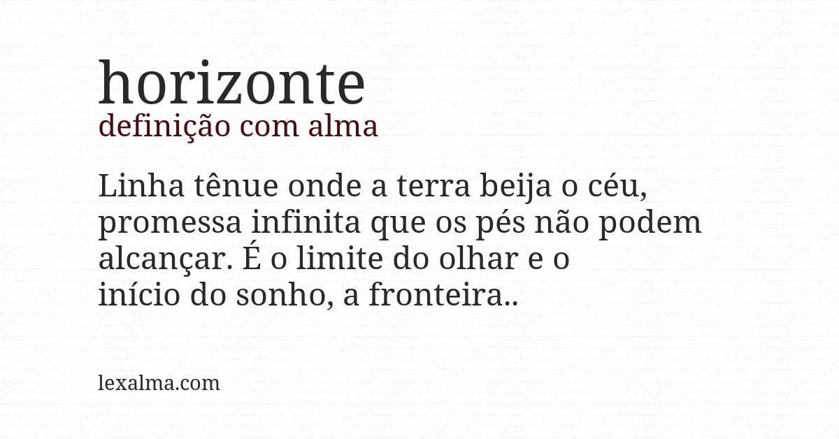 Definição com alma de horizonte