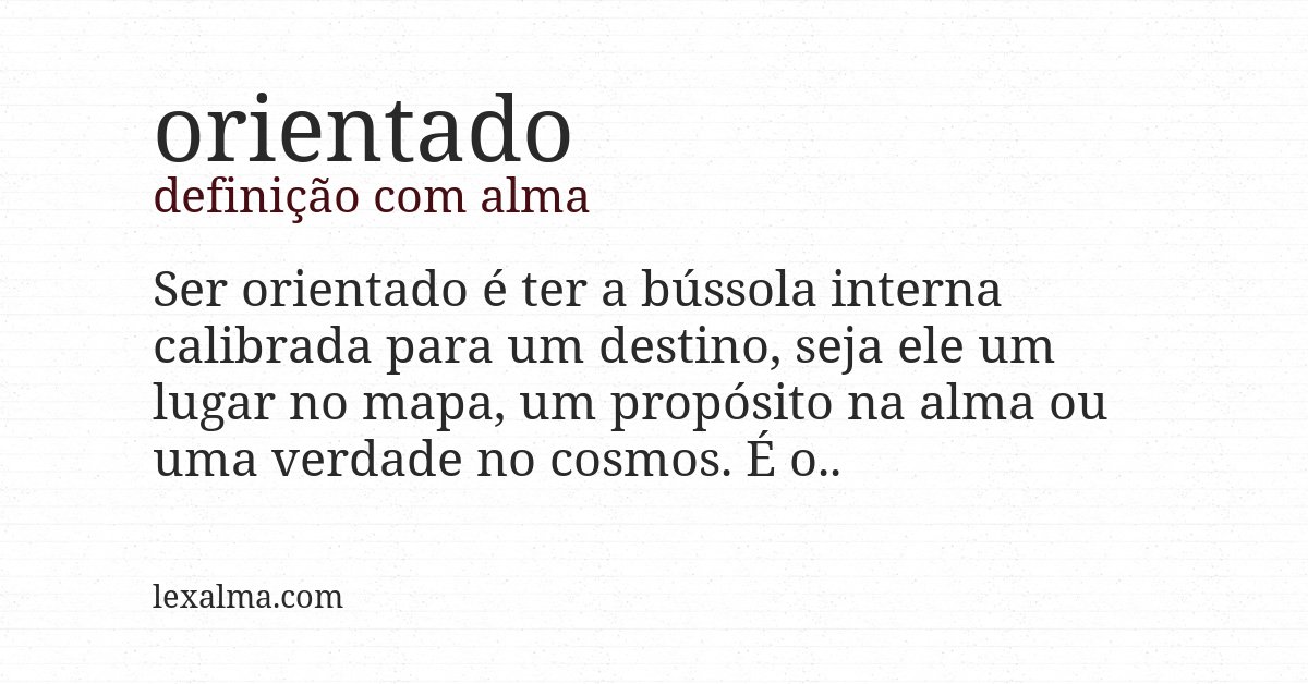 Definição com alma de orientado