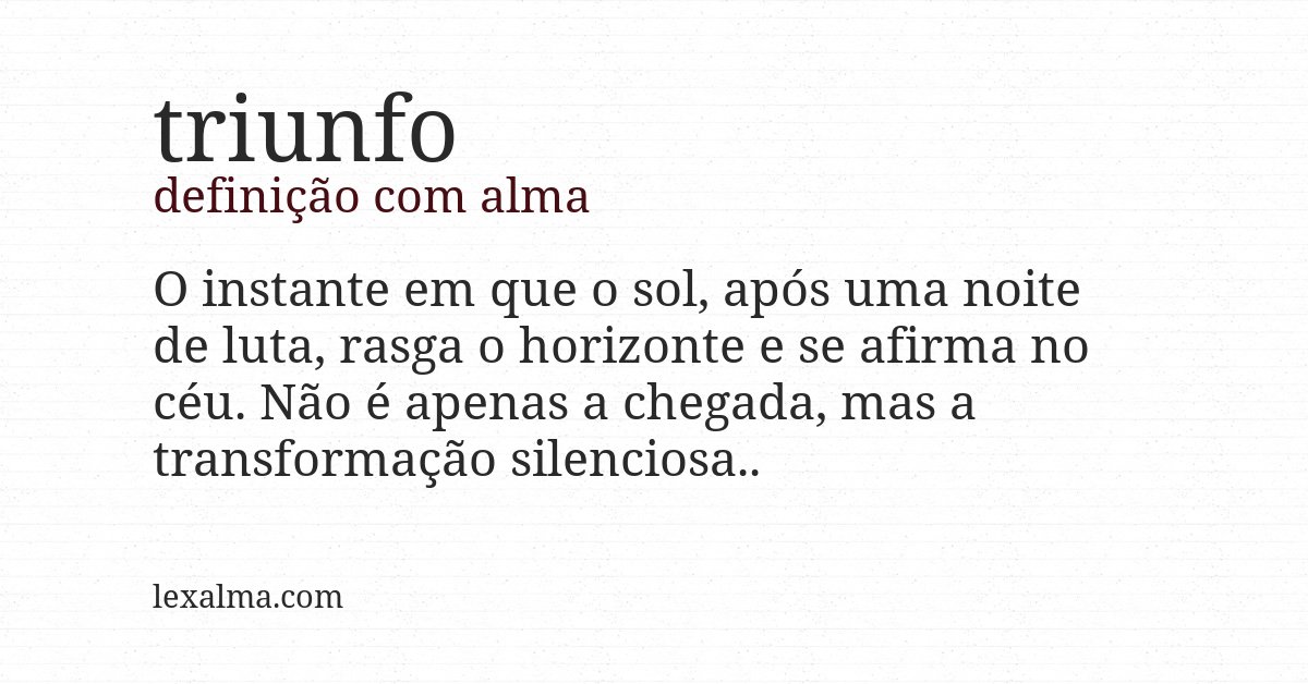 Definição com alma de triunfo