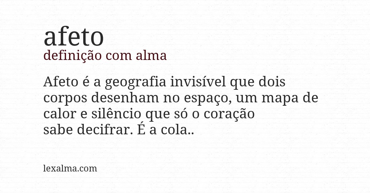 Definição com alma de afeto