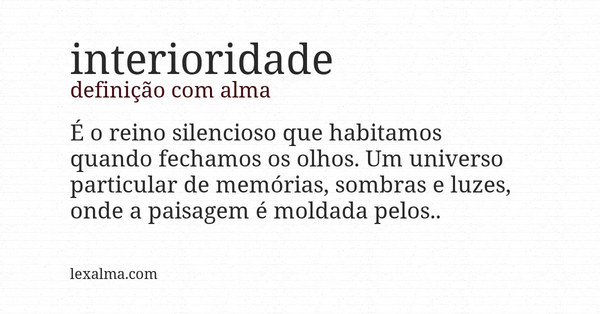 Definição com alma de interioridade