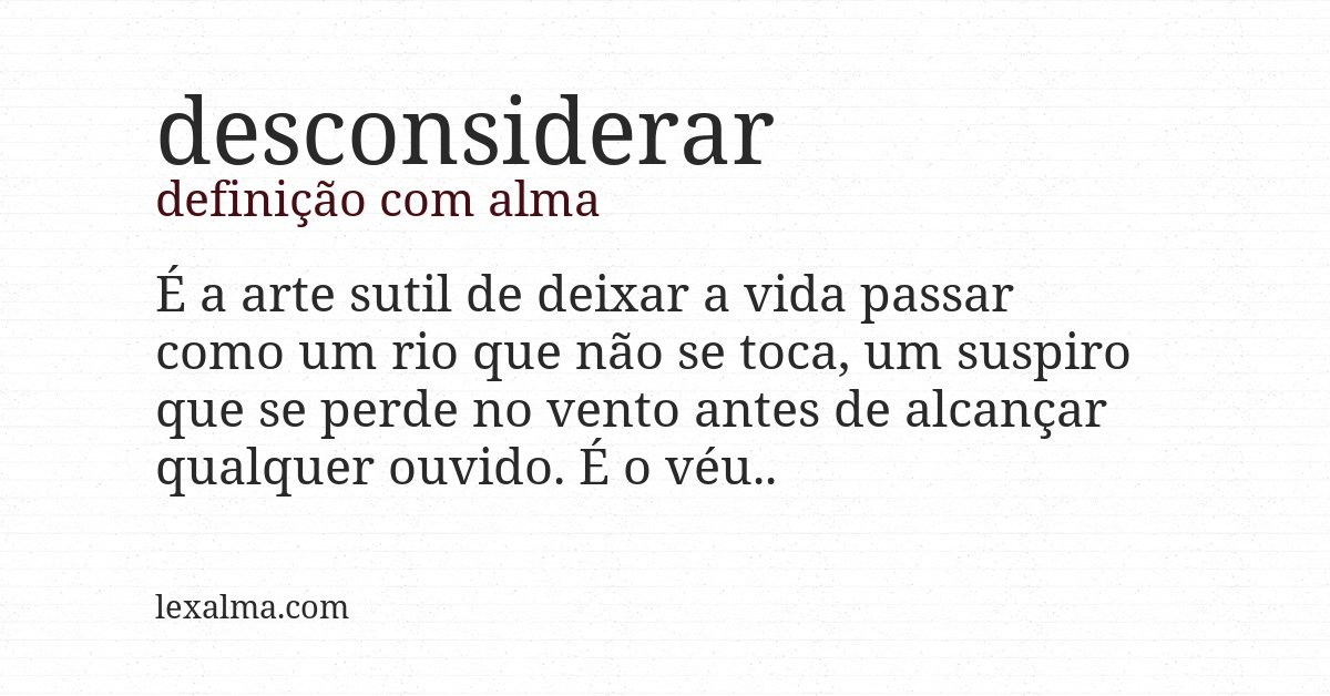 Definição com alma de desconsiderar