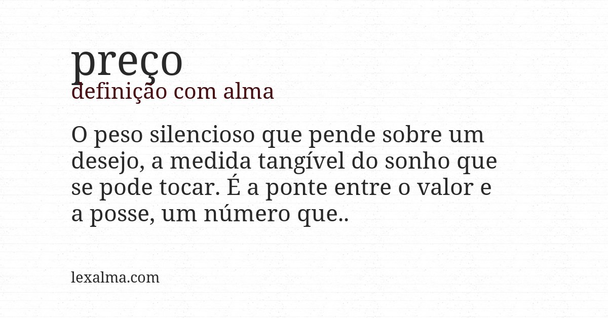Definição com alma de preço