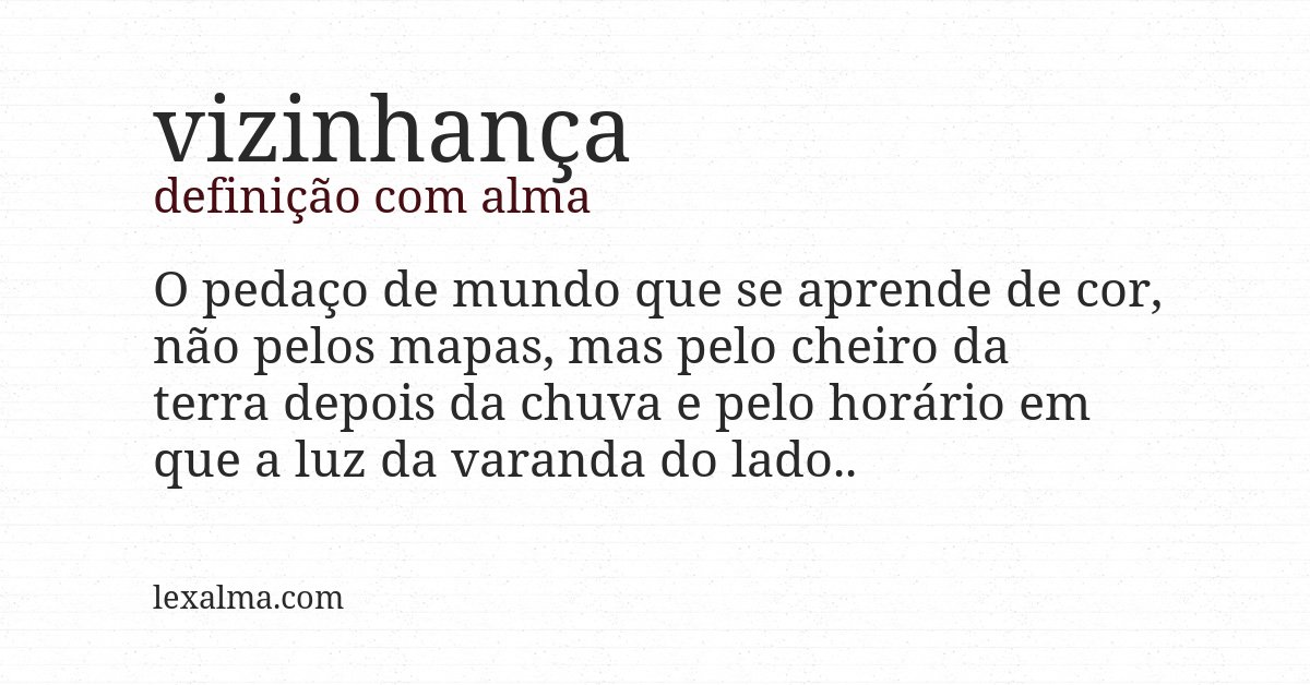 Definição com alma de vizinhança