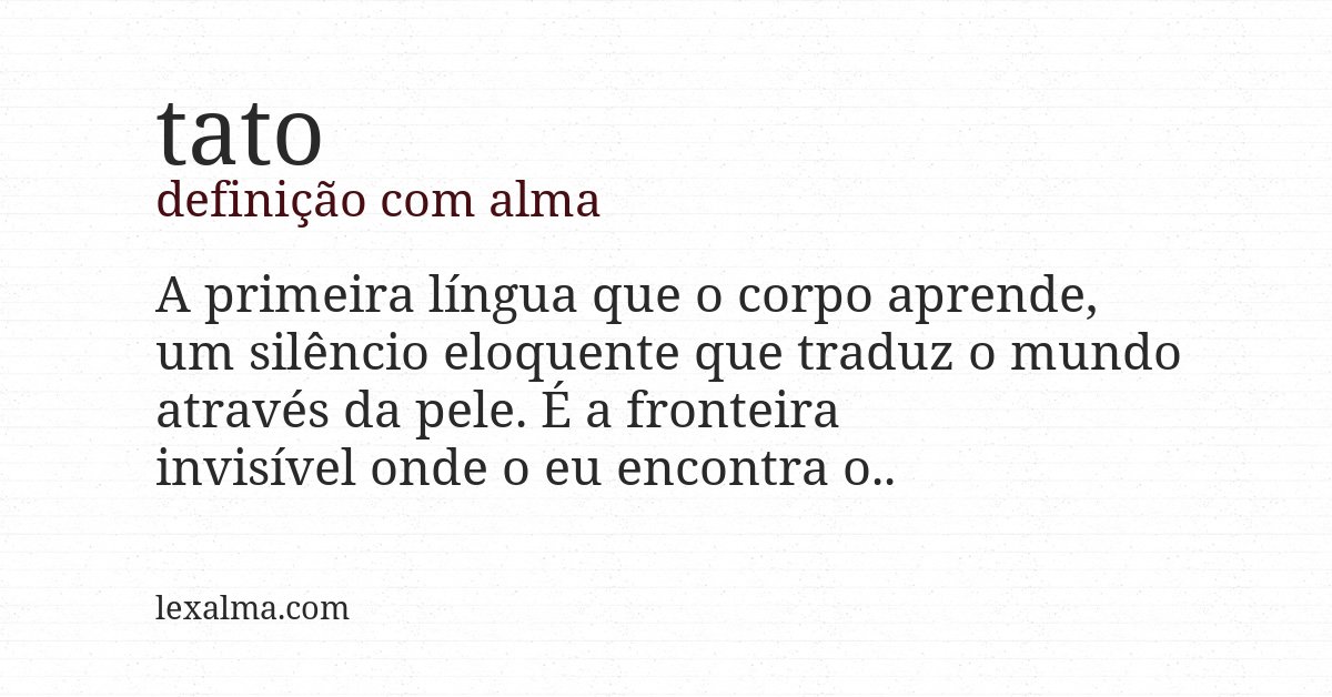 Definição com alma de tato