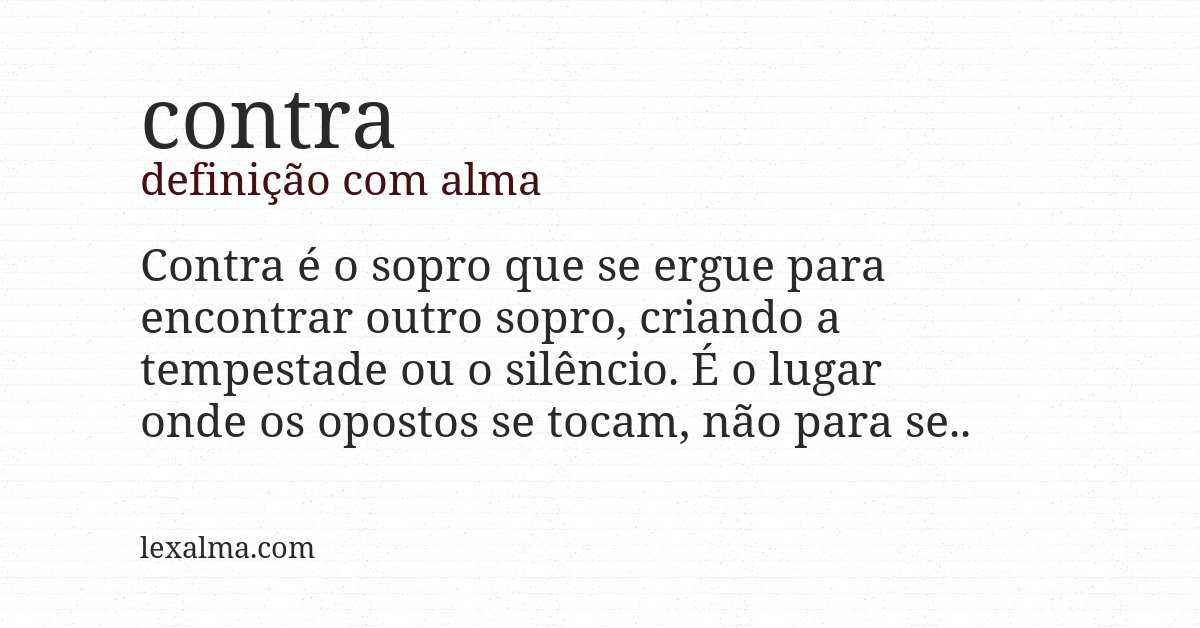 Definição com alma de contra