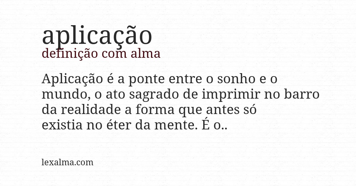 Definição com alma de aplicação