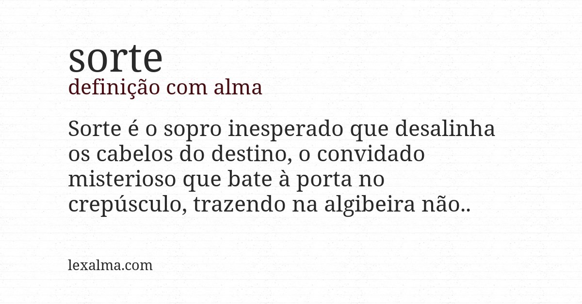 Definição com alma de sorte