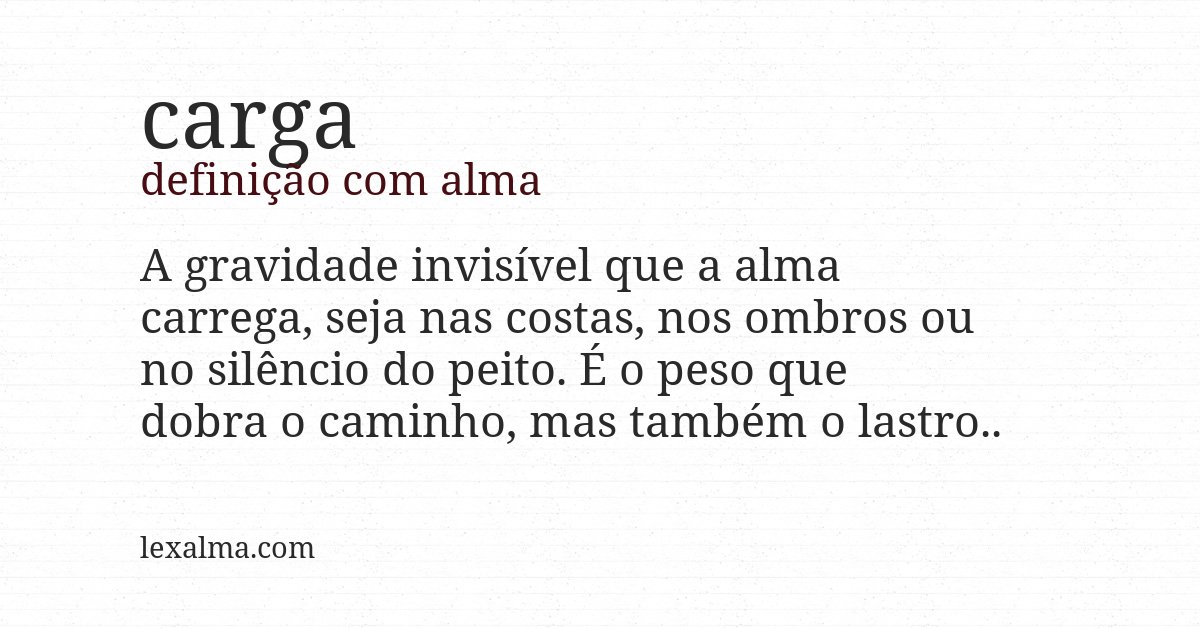 Definição com alma de carga