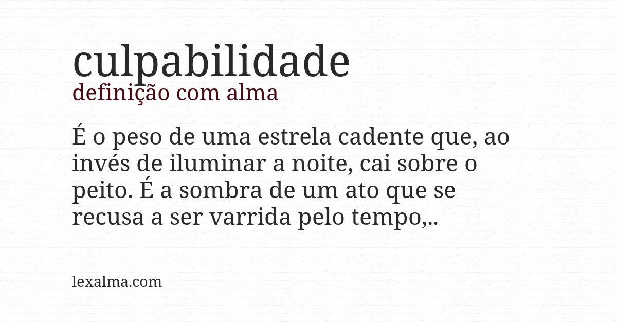 Definição com alma de culpabilidade
