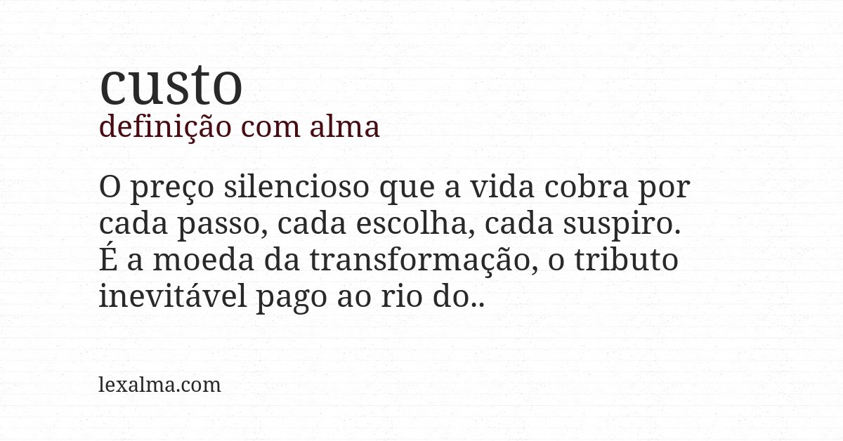 Definição com alma de custo