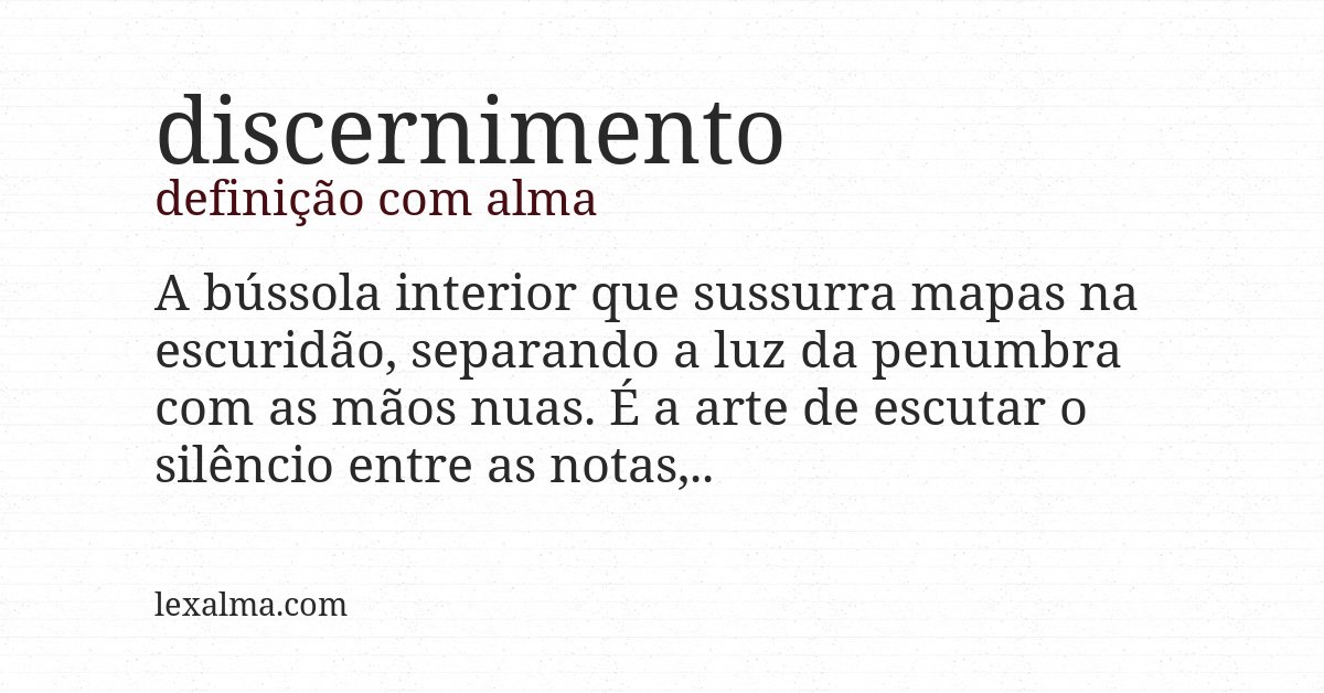 Definição com alma de discernimento