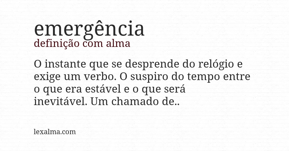 Definição com alma de emergência