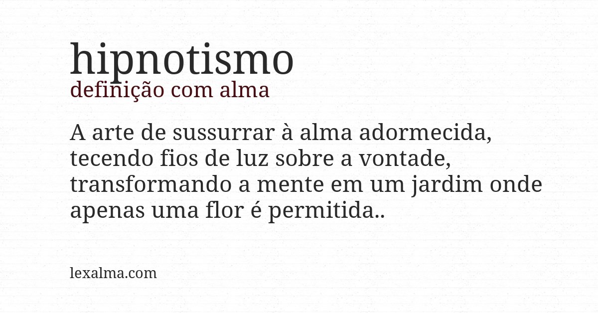 Definição com alma de hipnotismo