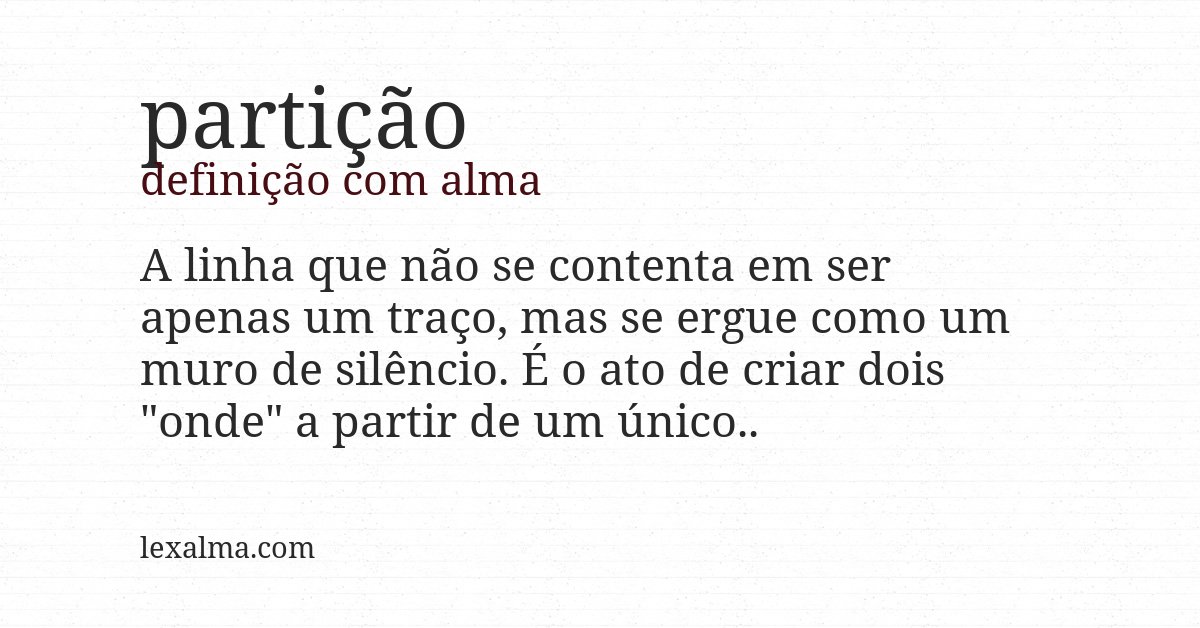 Definição com alma de partição