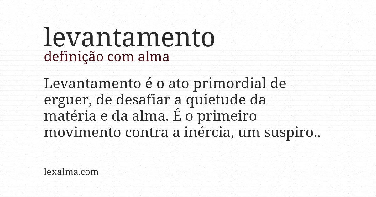 Definição com alma de levantamento