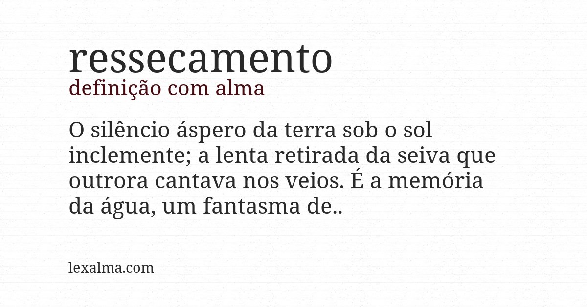 Definição com alma de ressecamento