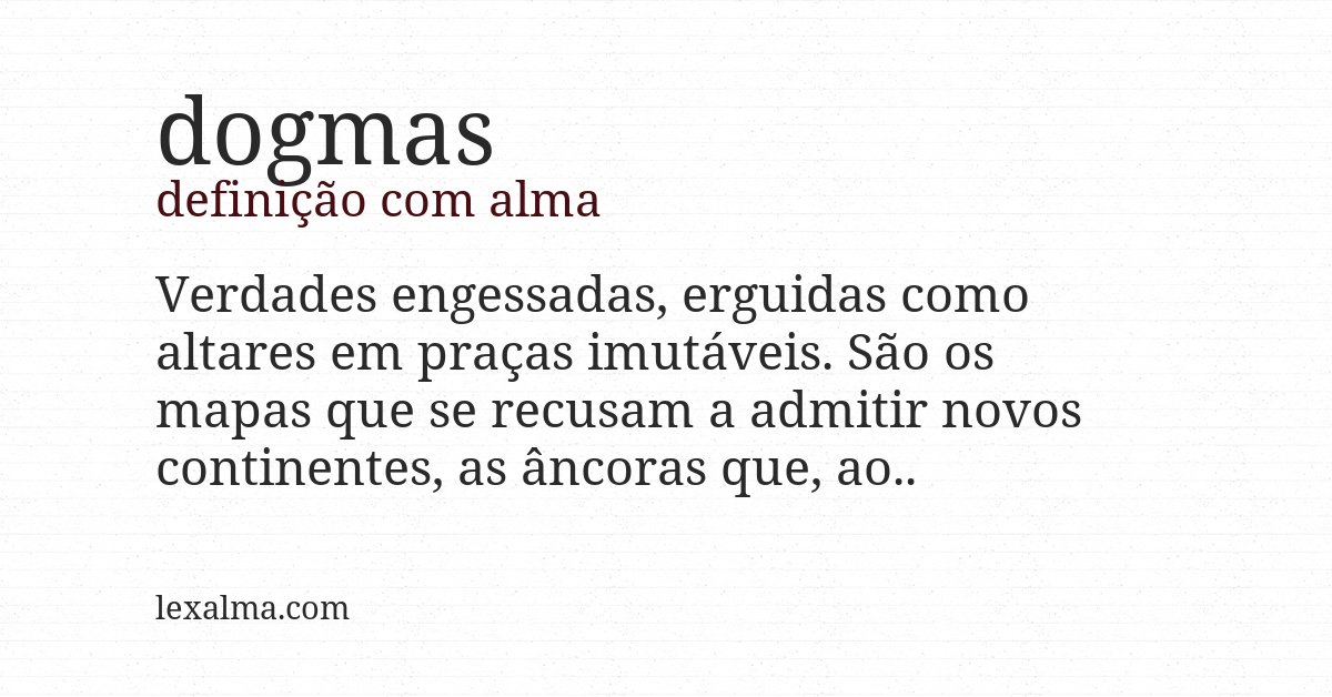 Definição com alma de dogmas