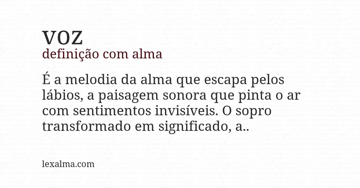 Definição com alma de voz