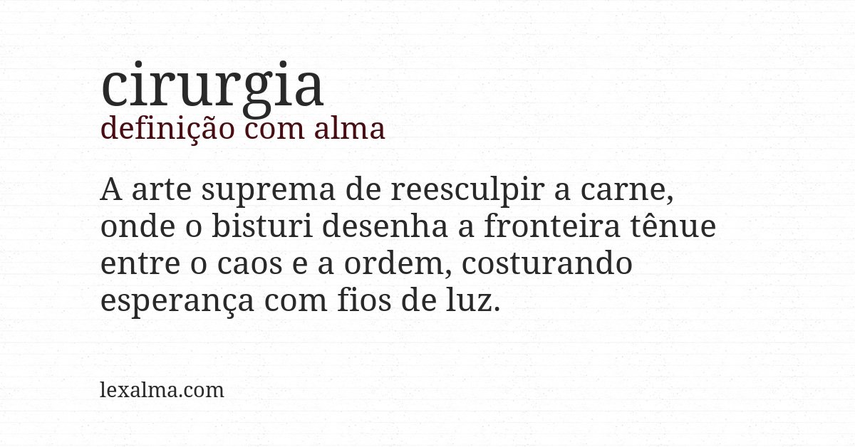 Definição com alma de cirurgia