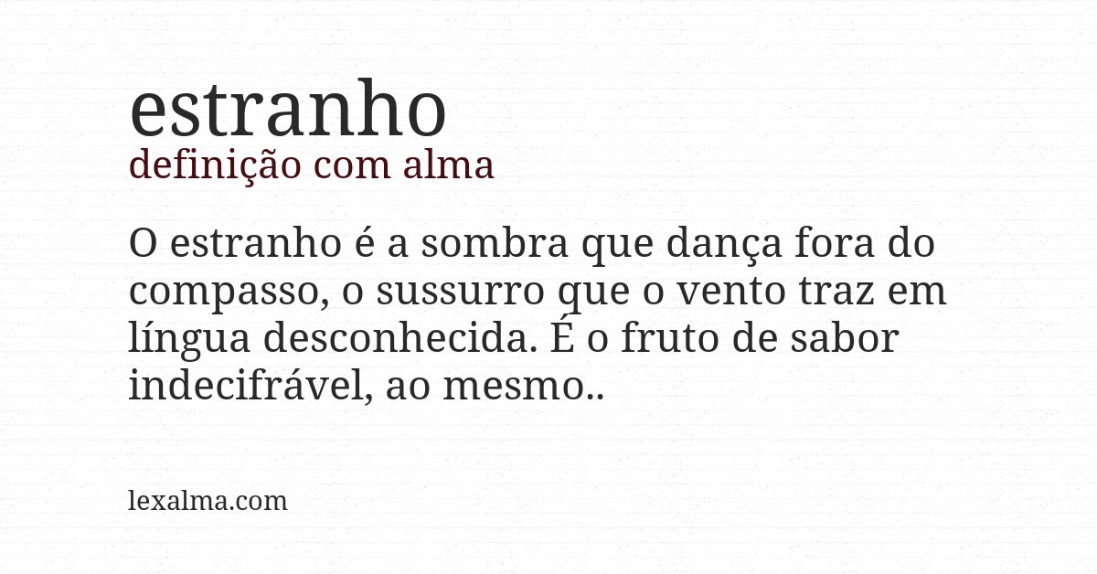 Definição com alma de estranho