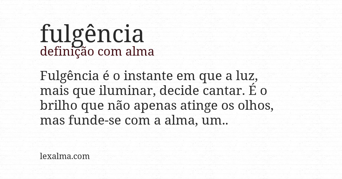 Definição com alma de fulgência