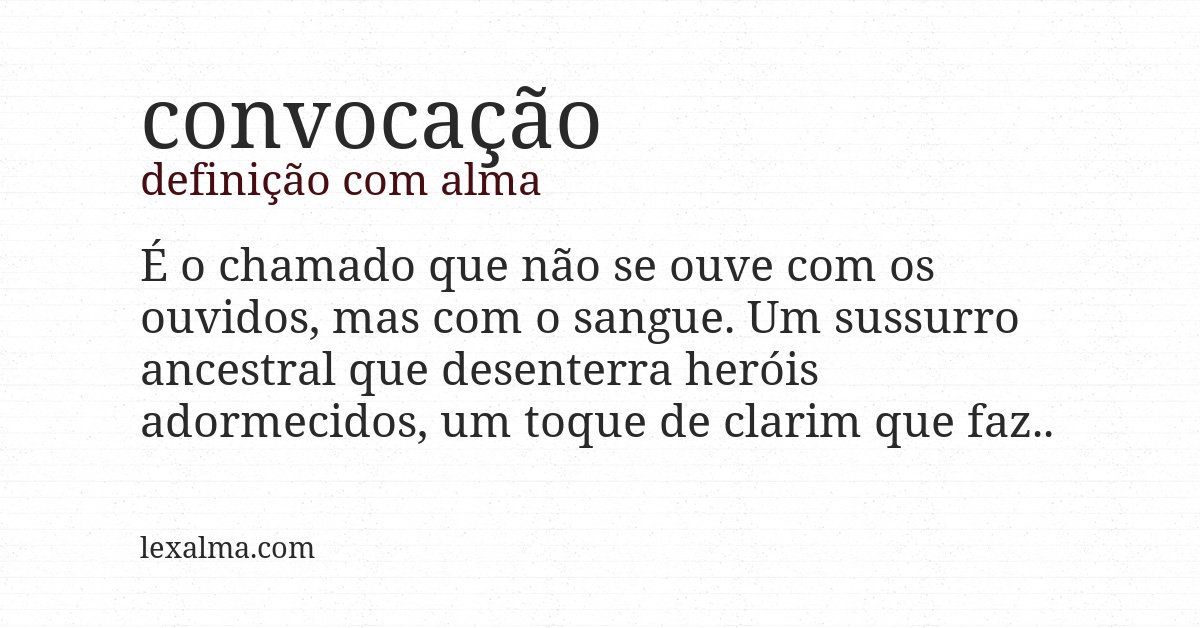 Definição com alma de convocação