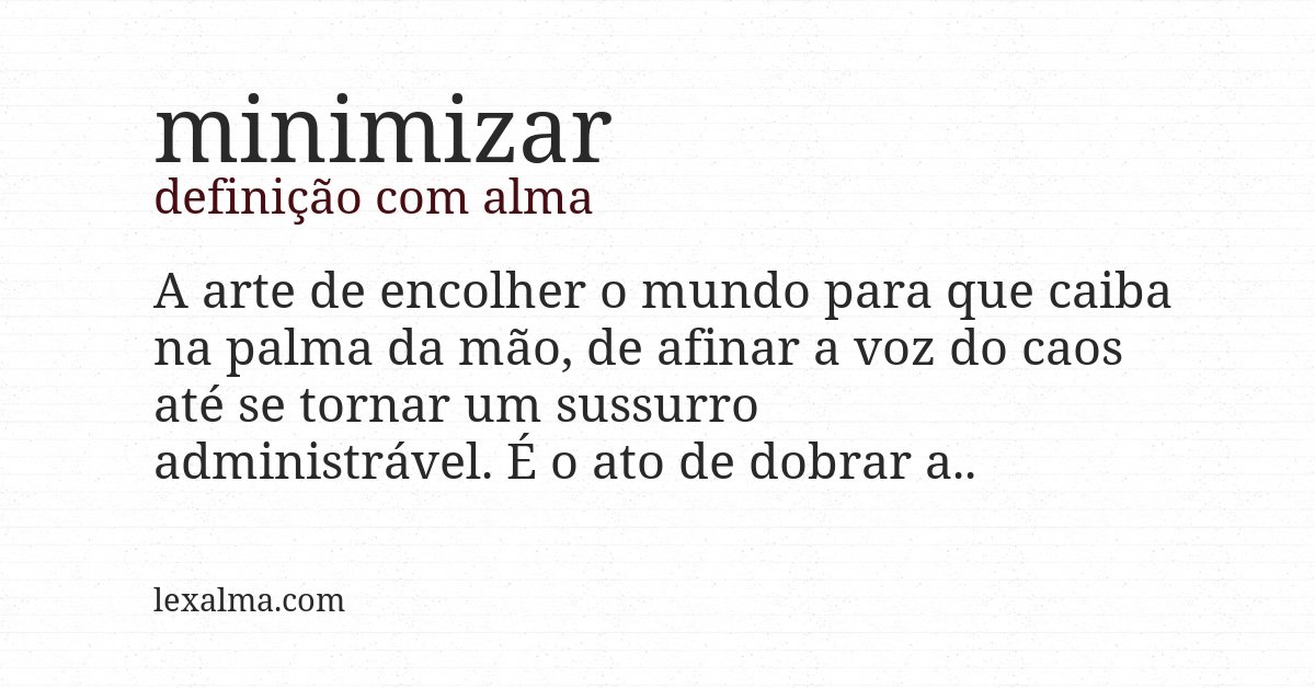 Definição com alma de minimizar