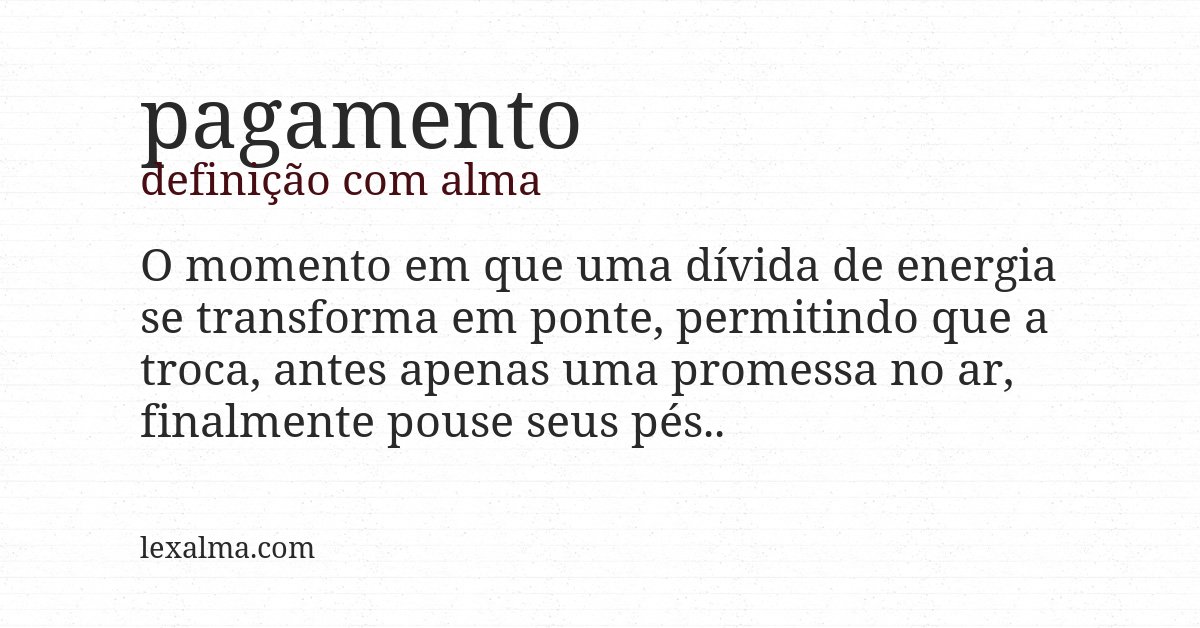 Definição com alma de pagamento