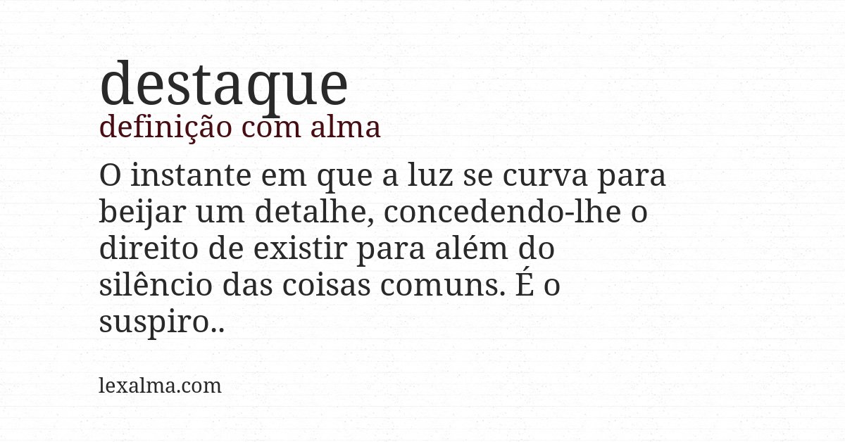 Definição com alma de destaque