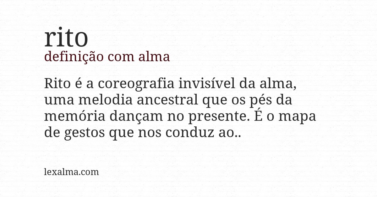 Definição com alma de rito