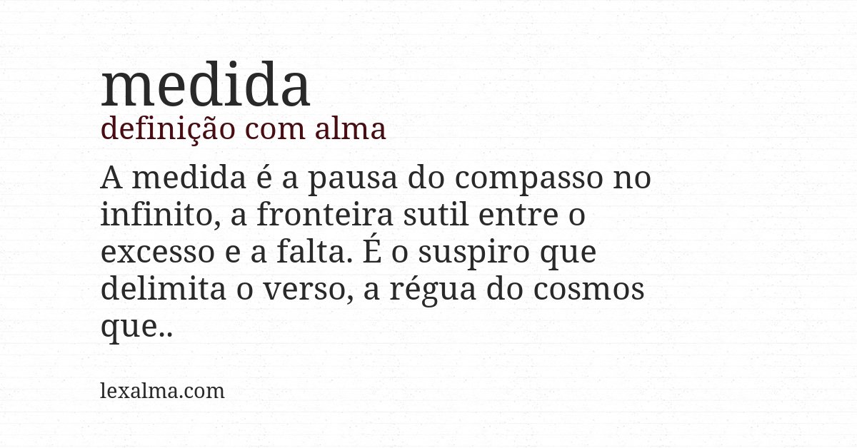 Definição com alma de medida