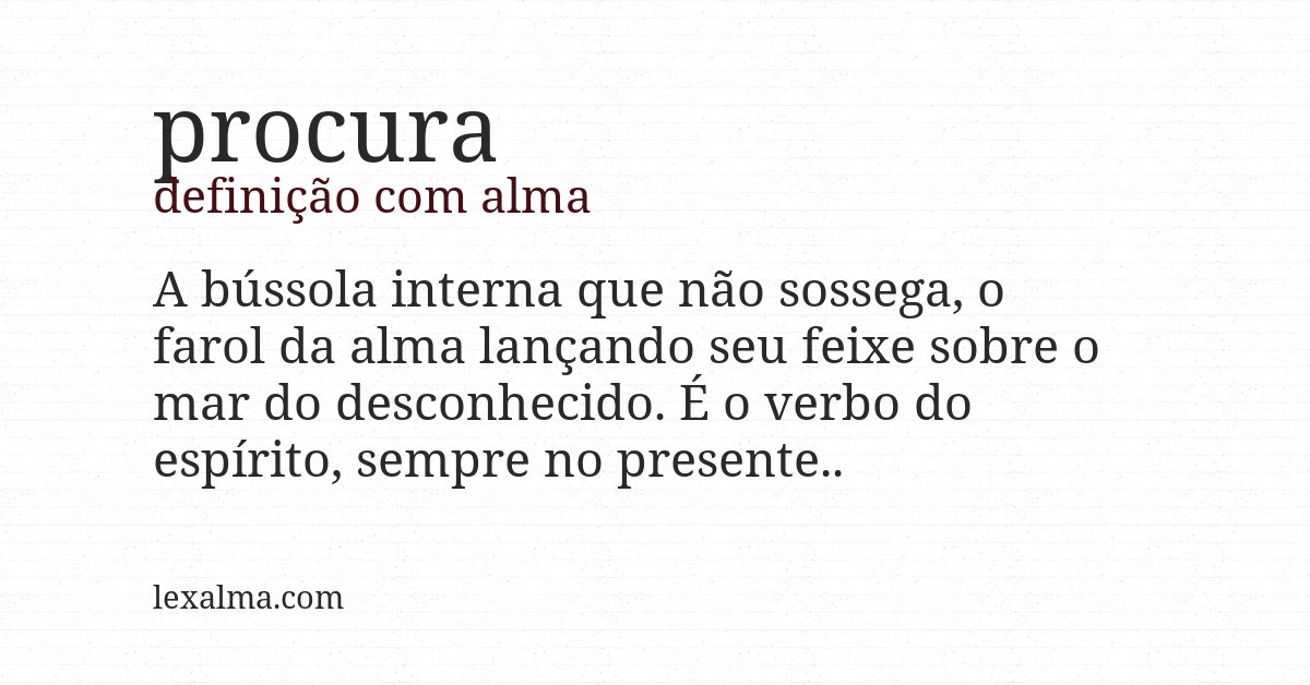 Definição com alma de procura
