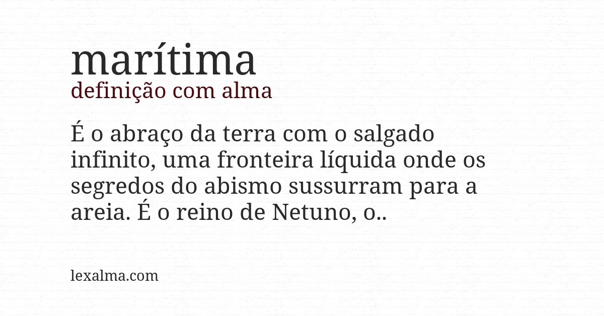 Definição com alma de marítima