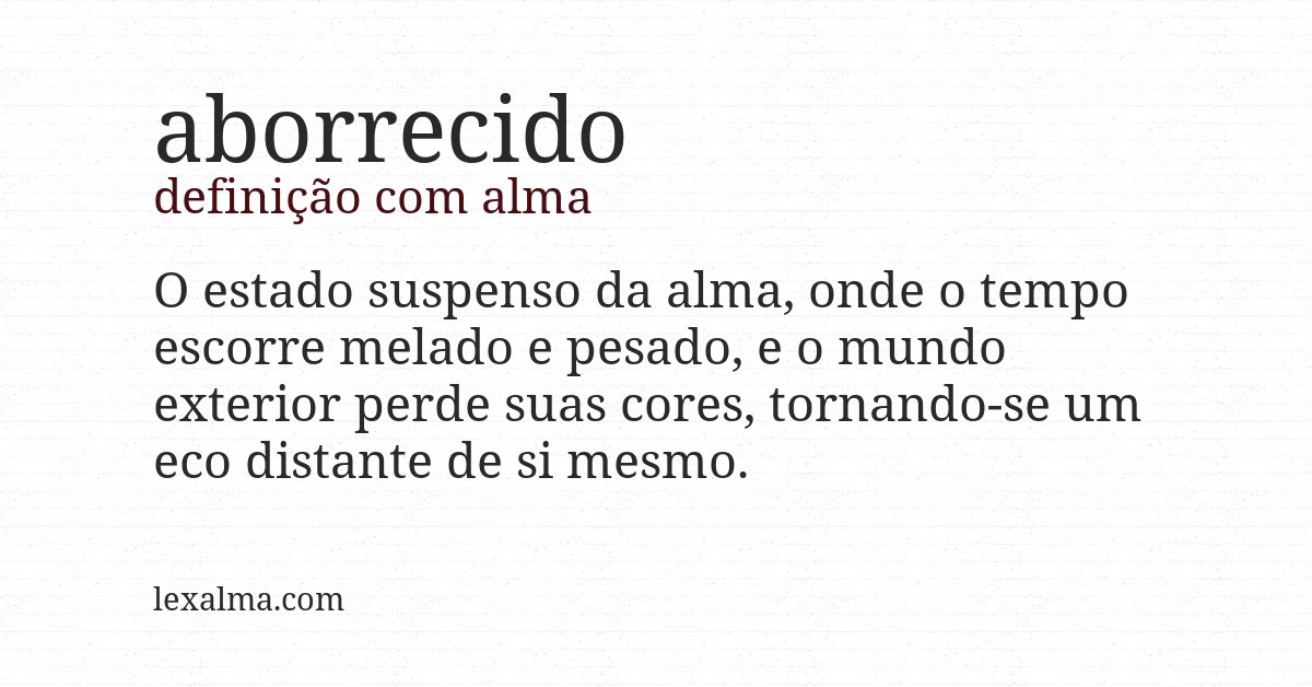 Definição com alma de aborrecido