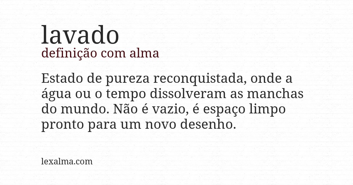 Definição com alma de lavado