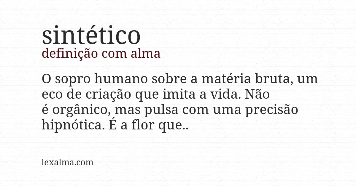Definição com alma de sintético